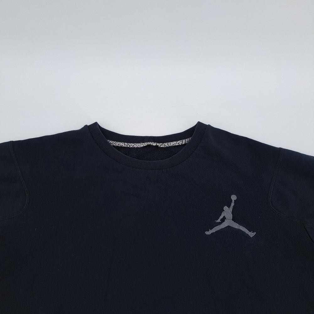 Jordan Jumpman Sweatshirt Mens XL Cotton Polyester Black Solid Sleeve Graphic - Picture 3 of 9